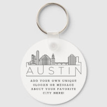 Austin, Texas Estilizou Skyline | Slogan Personali