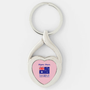 Chaveiro Austrália Bandeira Australiana Azul Coração Person