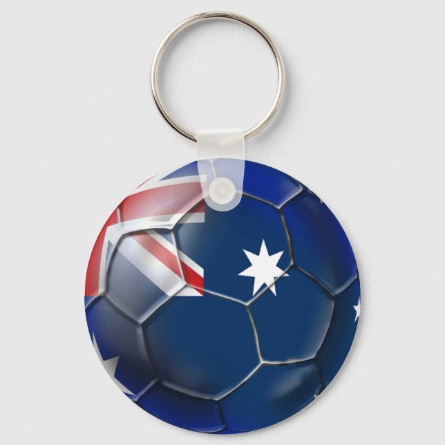 Chaveiro Austrália Soccerocer fãs de futebol Bola Oz (Frente)