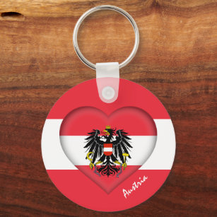 Chaveiro Áustria & Heart, Moda da bandeira austríaca / Espo
