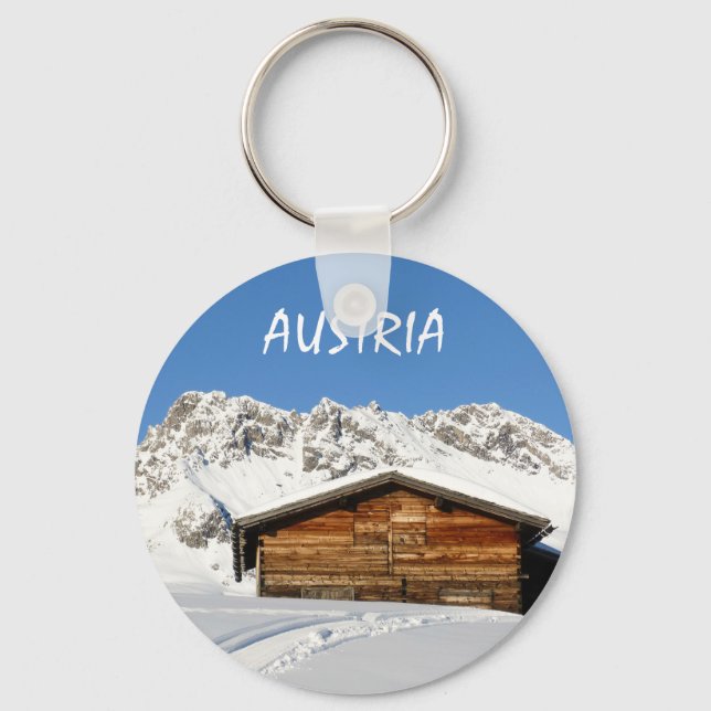 Chaveiro Áustria Inverno nos Alpes Souvenir (Frente)