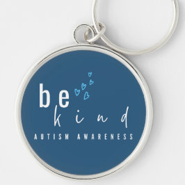 Chaveiro autism awareness be kind blue hearts modern