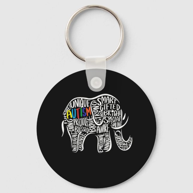 Chaveiro Autism Awareness Elephant (Frente)