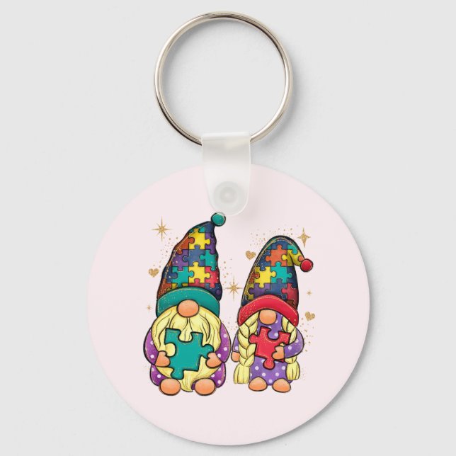 Chaveiro Autism Casal Gnome (Frente)