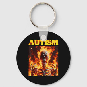 Chaveiro Autism Funny Cringe Duro Skeleton Memória Chamas