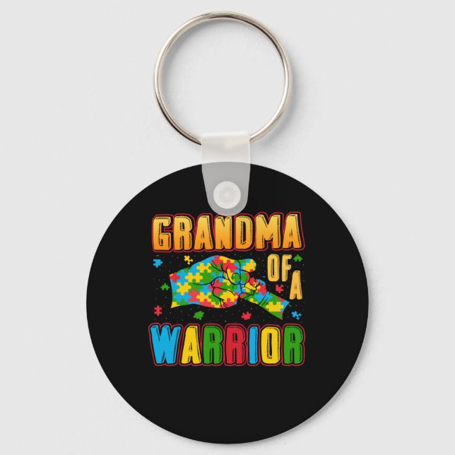 Chaveiro Autism Grandma - Grandma Of A Warrior (Frente)