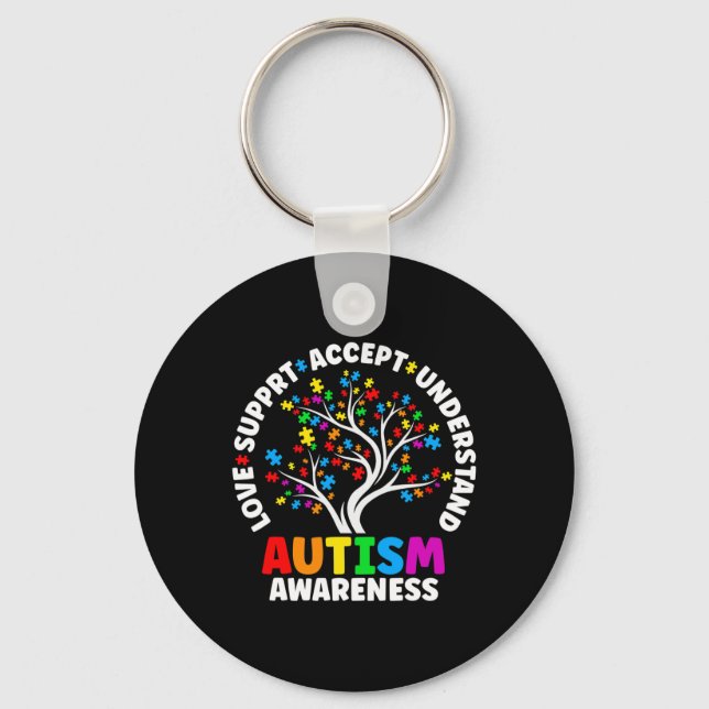 Chaveiro Autism Love Accept Suporta Autismo Autismo Awarene (Frente)