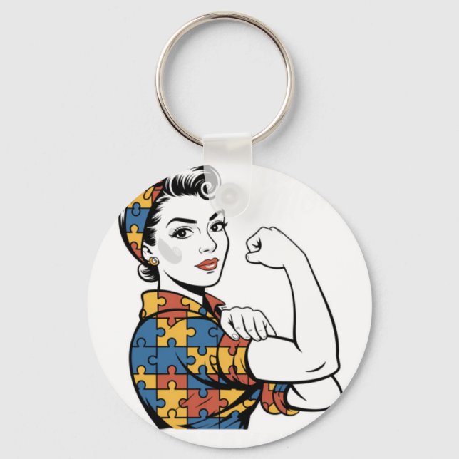 Chaveiro Autism Mom Unbreakable Autism Awarenes (Frente)