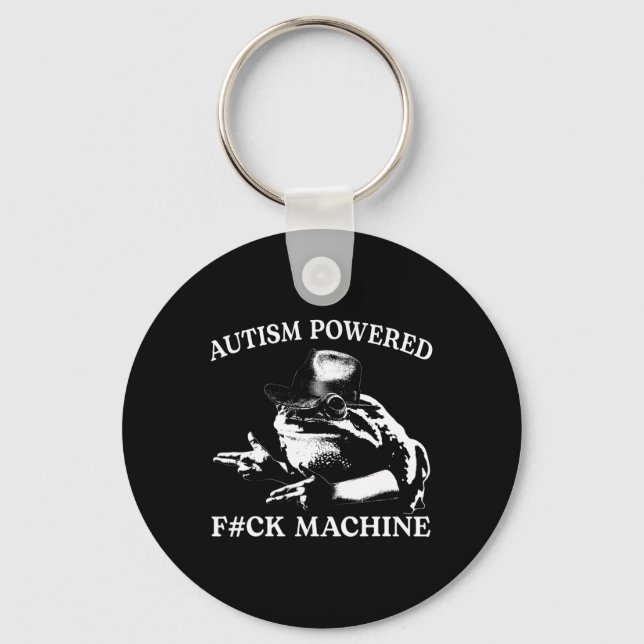 Chaveiro Autism Powered F#ck Machine Engraçado Sapo de Memó (Frente)