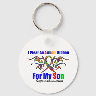 Chaveiro Autism Tribal Ribbon Son