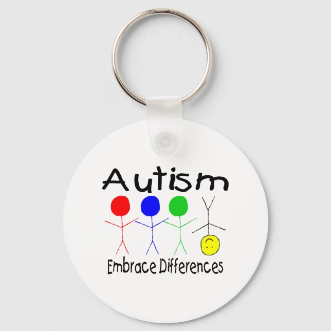 Chaveiro Autismo Abraçar Diferenças (Frente)