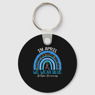 Chaveiro Autismo Arco-Íris Em Abril Vestimos Autismo Azul