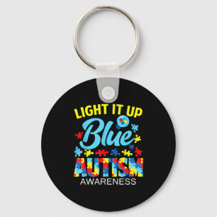 Chaveiro Autismo consciência acenda a luz azul quebra-cabeç