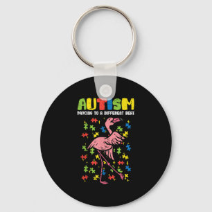 Chaveiro Autismo Dançando Diferente Bata Flamingo Cute