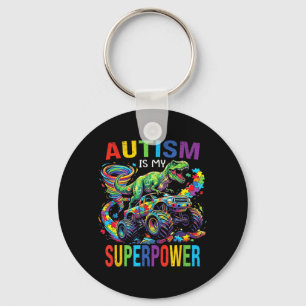 Chaveiro Autismo é Dinossauro Superpoder T Rex Caminhão Puz