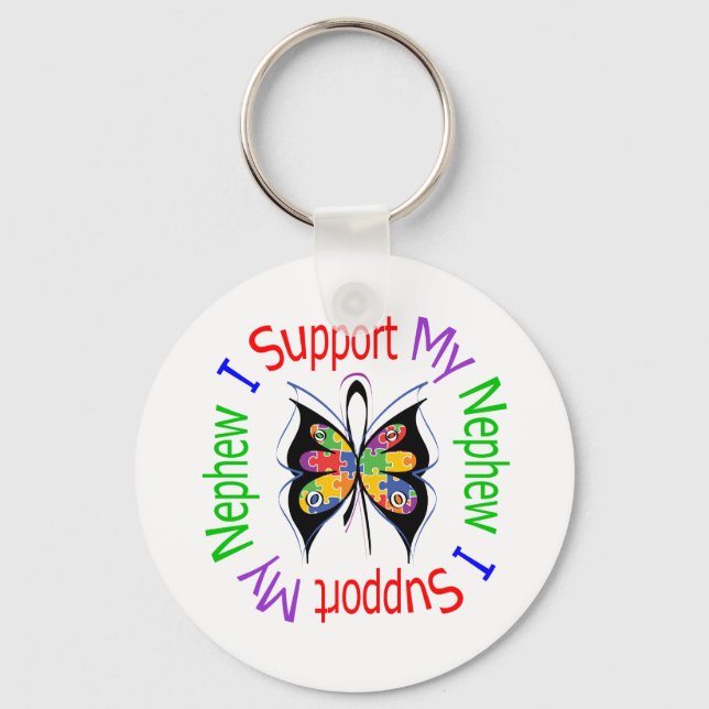 Chaveiro Autismo Eu Apoio Meu Sobrinho (Frente)