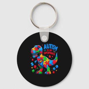 Chaveiro Autismo Feminino - Dinossauro - Quebra-cabeça - Ar