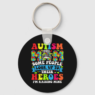 Chaveiro Autismo Mãe Levantando Herói Bagunça Mensagem Bun