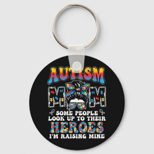 Chaveiro Autismo Mãe Levantando Herói Bagunça Mensagem Bun 