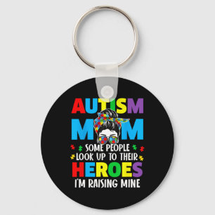 Chaveiro Autismo Mãe Levantando Herói Bagunça Mensagem Bun