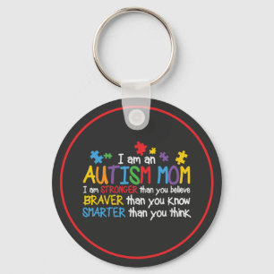 Chaveiro Autismo Mãe Mais Forte Braver Mais Inteligente 