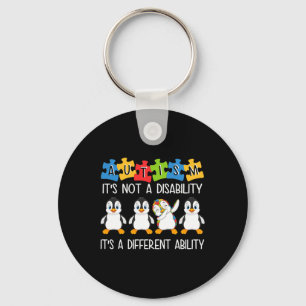Chaveiro Autismo pinguim não é uma deficiência é diferente