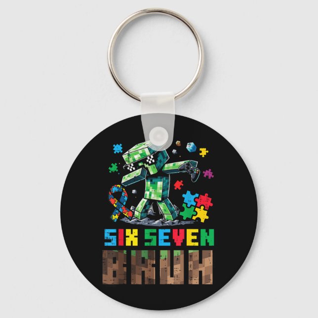 Chaveiro Autismo Pixel Six Seven Bruh Dab Conscientização G (Frente)
