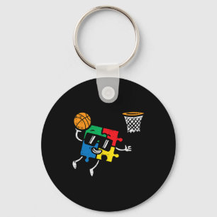Chaveiro Autismo Quebra-cabeça Bysketbyll Dunk Awarness Tod