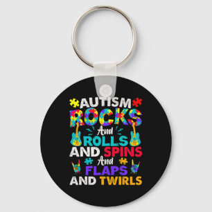 Chaveiro Autismo Rocks And Rolls Diversão Mês de Conscienti