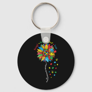 Chaveiro Autismo Sensibilização Accept Girassol Compreende