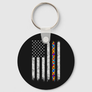 Chaveiro Autismo Sensibilização Bandeira Americana