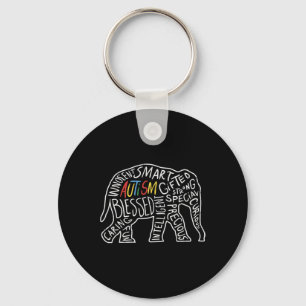 Chaveiro Autismo Sensibilização Elefante Palavras Amante de