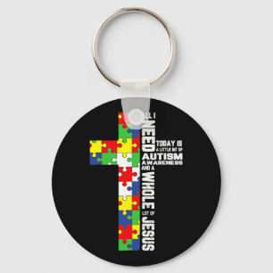 Chaveiro Autismo Sensibilização Jesus Cristo Quebra-cabeça 