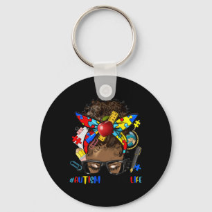 Chaveiro Autismo Sensibilização para o Auti Preto Melanin