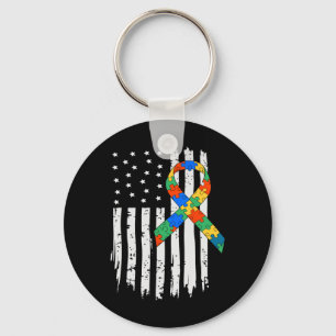 Chaveiro Autismo Sensibilização Quebra-cabeça de Bandeira A
