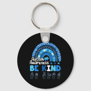 Chaveiro Autismo Sensibilização Seja Kind ASL Sinal Linguag