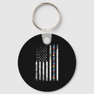 Chaveiro Autismo Shirt American Flag Quebra-cabeça