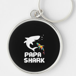Chaveiro Autista   Consciência do Autismo do Papa Shark