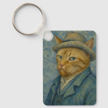 Autorretrato de Gato ao Estilo Van Gogh Arte Paród