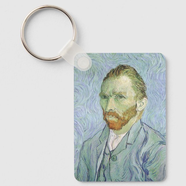 Chaveiro Autorretrato em azul por Vincent van Gogh (Frente)