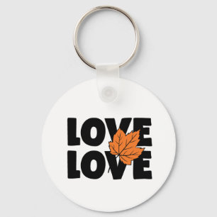 Chaveiro Autumn Black & Orange Impressão "Love"