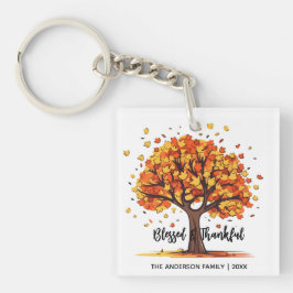 Chaveiro Autumn Fall Tree Happy Thanksgiving Blessed