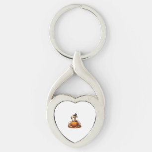 Chaveiro Autumn Pumpkin Cai Giraffe Ação de Graças Mulheres