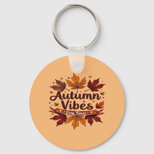 Chaveiro Autumn Vibes Cozy Fall Foles Design