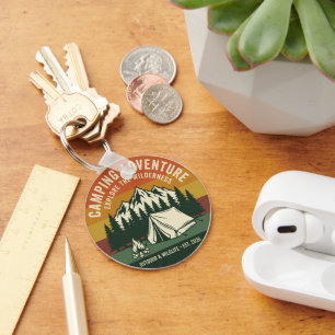 Chaveiro Aventura de Acampamento Vintage Montanhismo Retrô