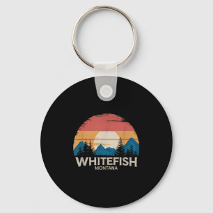 Chaveiro Aventura de Inverno em Retro Whitefish Montana Lod