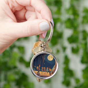 Chaveiro Aventura noturna brilhante com 5 crianças