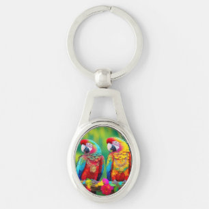 Chaveiro Aves De Mata Coloridas Na Ramificação-67859