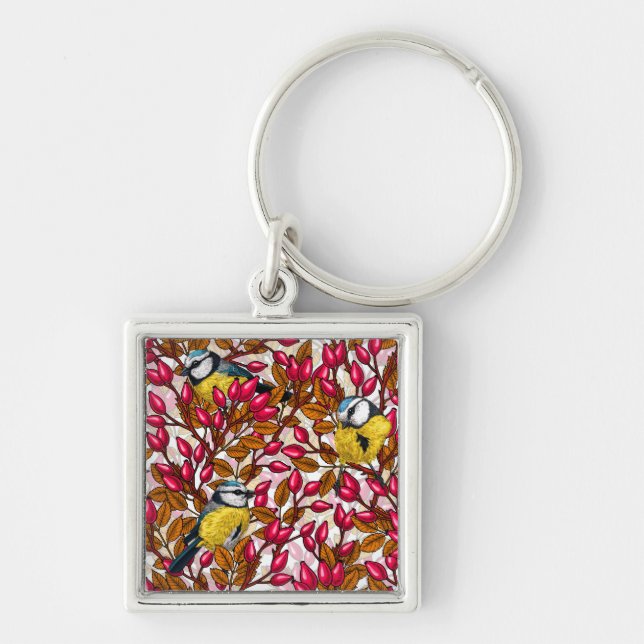 Chaveiro Aves e rosa de cães (Frente)