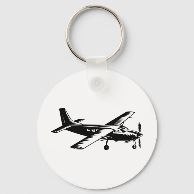 Chaveiro avião a hélice voo de avião (Frente)